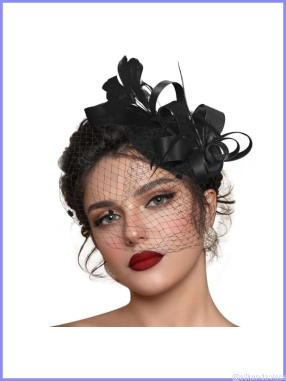 Satin Feather Mesh Fascinator Headband Hat Clip Tea Party